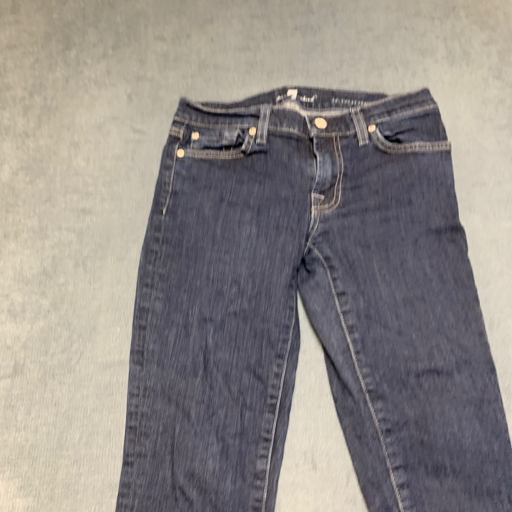 7 For All Mankind Roxanne Jeans Womens 27 Blue Denim Stretch 5 Pocket Straight - Picture 12 of 16